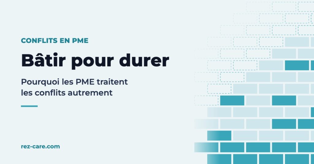 Bâtir pour durer : pourquoi les PME traitent les conflits autrement. Un mur de briques en construction.